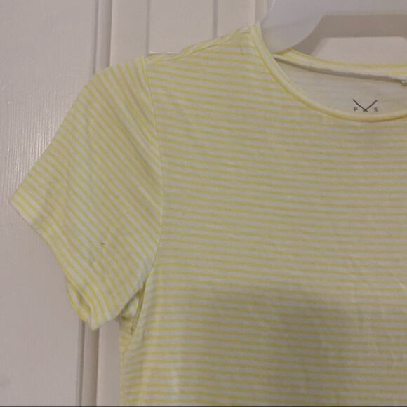 PACSUN • Basics Yellow + White Striped Crop Top - Picture 4 of 6